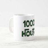 コンピュータのバイナリコードがオーバーレイされた10000時間 コーヒーマグカップ (正面左)
