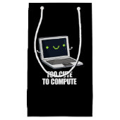 コンピュータのパンプンおもしろいダークBGを計算するには可愛すぎる スモールペーパーバッグ (正面)