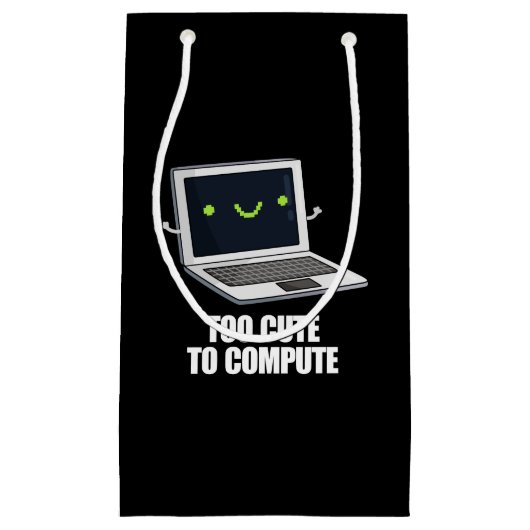 コンピュータのパンプンおもしろいダークBGを計算するには可愛すぎる スモールペーパーバッグ (正面)