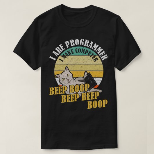 コンピュータのビープ音をビープ音にするプログラマ Tシャツ (デザイン正面)