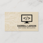 コンピュータのプログラマアイコン | 回路基板 名刺 (正面)
