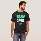 コンピュータのプログラマコマンドプロ走ンプトCMD Tシャツ (正面フル)