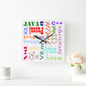 コンピュータのプログラマ時計 スクエア壁時計 (ホーム)