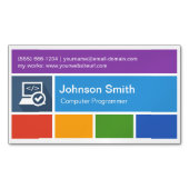 コンピュータのプログラミング先生モダン- Metroスタイル マグネット名刺 (正面)