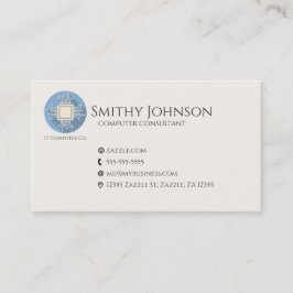 コンピュータのマイクロチップブルー 名刺