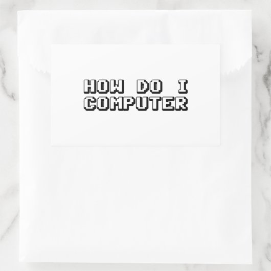 コンピュータの使い方 長方形シール (バッグ)