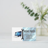 コンピュータの修復 | テクニシャンレンチ 名刺 (スタンド正面)