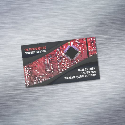 コンピュータの修復 マグネット名刺 (インサイチュ)