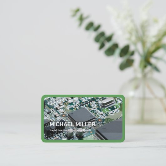 コンピュータの修復 名刺 (スタンド正面)