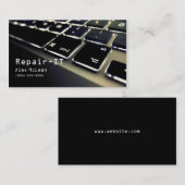 コンピュータの修理、技術者、ノートパソコン、名刺 名刺 (正面/裏面)