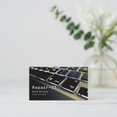 コンピュータの修理、技術者、ノートパソコン、名刺 名刺 (スタンド正面)
