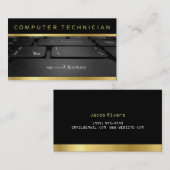 コンピュータの修理、技術、ノートパソコンの名刺 名刺 (正面/裏面)