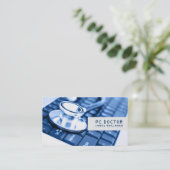 コンピュータの修理、技術、ノートパソコンの名刺 名刺 (スタンド正面)