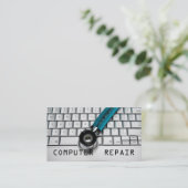コンピュータの修理、技術、ノートパソコンの名刺 名刺 (スタンド正面)