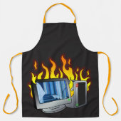 コンピュータの全焼プリントエプロン エプロン (正面)