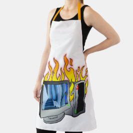 コンピュータの全焼プリントエプロン エプロン