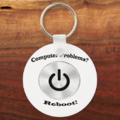 コンピュータの問題の黒文字 キーホルダー (正面)
