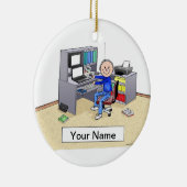 コンピュータの恋人 – 男性 セラミックオーナメント (右)