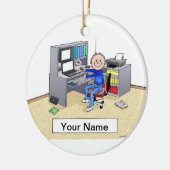 コンピュータの恋人 – 男性 セラミックオーナメント (左)