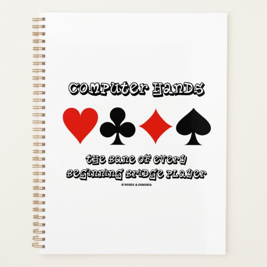 コンピュータの手は始まりブリッジプレーヤーごとにベン プランナー手帳 (正面)