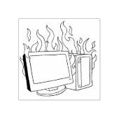 コンピュータの火の木アートスタンプ ラバースタンプ (インプリント)