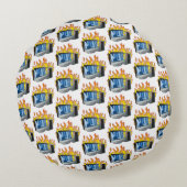 コンピュータの火災円枕 ラウンドクッション (裏面)