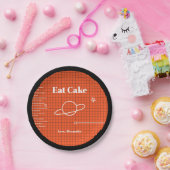 コンピュータの画面宇宙船食べケーキ誕生日 ペーパープレート (パーティー)