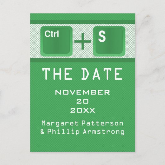 コンピュータの鍵制御ポストカードを保存する（緑） 案内ポストカード (正面)