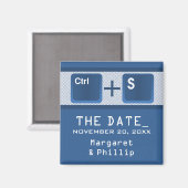 コンピュータの鍵制御Save the Date Magnet, Blue マグネット (正面/裏面)