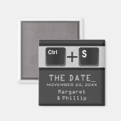 コンピュータの鍵制御Save the Date Magnet, Gray マグネット (正面/裏面)