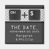 コンピュータの鍵制御Save the Date Magnet, Gray マグネット (正面)
