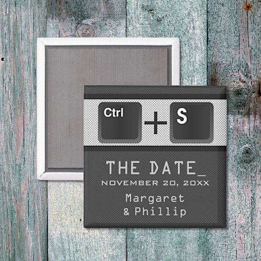 コンピュータの鍵制御Save the Date Magnet, Gray マグネット