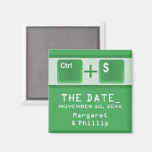 コンピュータの鍵制御Save the Date Magnet, Green マグネット (正面/裏面)