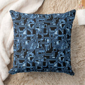 コンピュータの青と黒の回路 クッション (ブランケット)