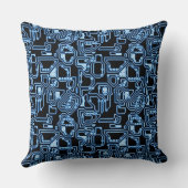 コンピュータの青と黒の回路 クッション (裏面)