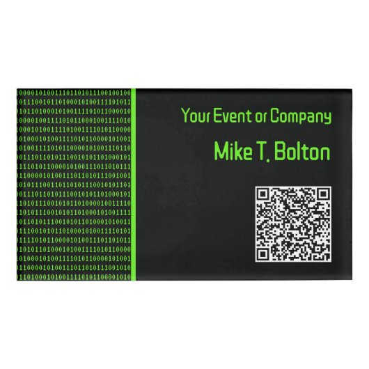 コンピュータのOne & Zeroesレトロテーマ:テクニカルチーム 名札 (正面)