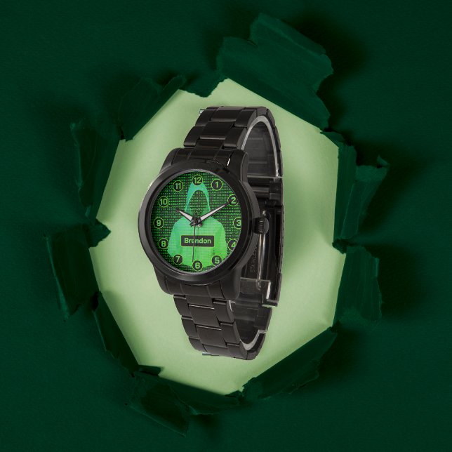 コンピュータウィザード/ハッカーテーマバイナリルックカスタム 腕時計 (クリエイターアップロード済み)