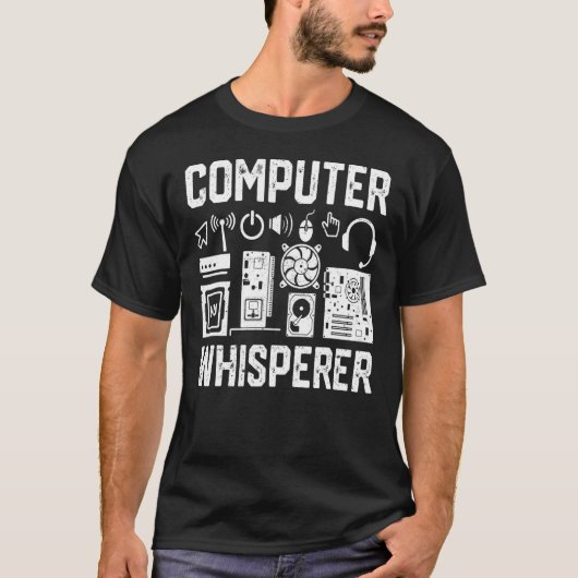 コンピュータウィスパーIt技術者おたくギークオタク系の Tシャツ (正面)