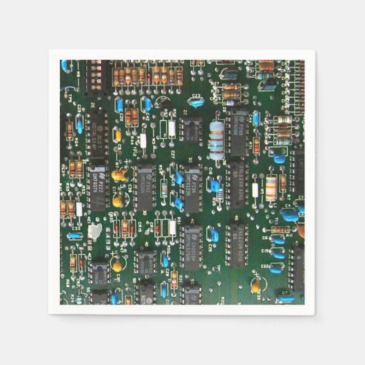 コンピュータエレクトロニクス印刷回路基板画像 スタンダードカクテルナプキン (正面)