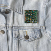 コンピュータエレクトロニクス印刷回路基板画像 缶バッジ (インサイチュ)