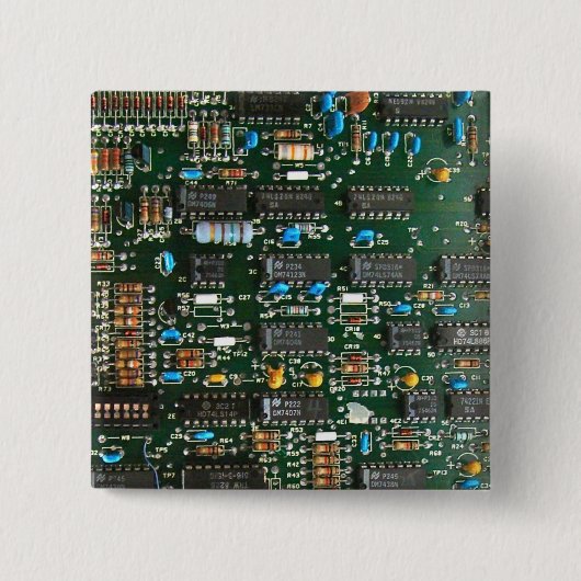 コンピュータエレクトロニクス印刷回路基板画像 缶バッジ (正面)