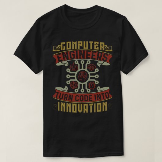 コンピュータエンジニアコードからイノベーション Tシャツ (デザイン正面)