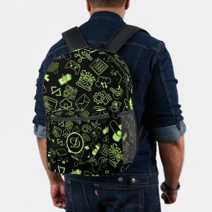 コンピュータエンジニアプログラマコーディング技術neongreen プリントバックパック