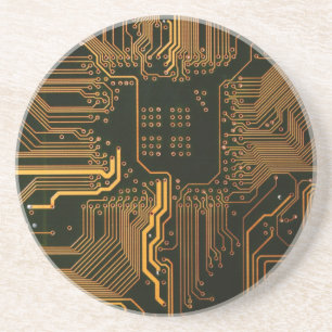 コンピュータカッコいい回路基板オレンジ コースター