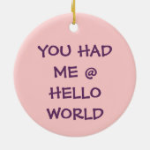 コンピュータギークのバレンタイン: プログラミング言語愛 セラミックオーナメント (裏面)