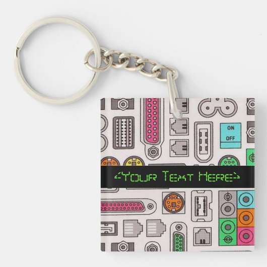 コンピュータギークのユーモアの入力パターンキーホルダー キーホルダー (正面)