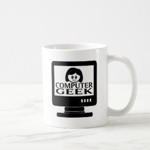 コンピュータギークの女の子の女性 コーヒーマグカップ