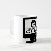 コンピュータギークの女の子の女性 コーヒーマグカップ (正面左)