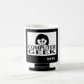コンピュータギークの女の子の女性 コーヒーマグカップ (中央)