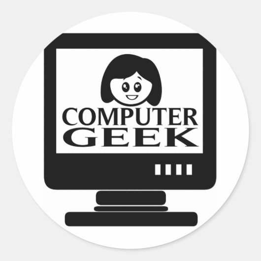 コンピュータギークガールメス ラウンドシール (正面)